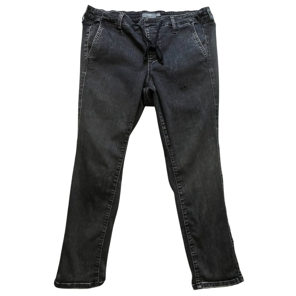 Torrid Womens Feel The Fit Slim Jeans Size 0R Black Washed Pull On Drawstring